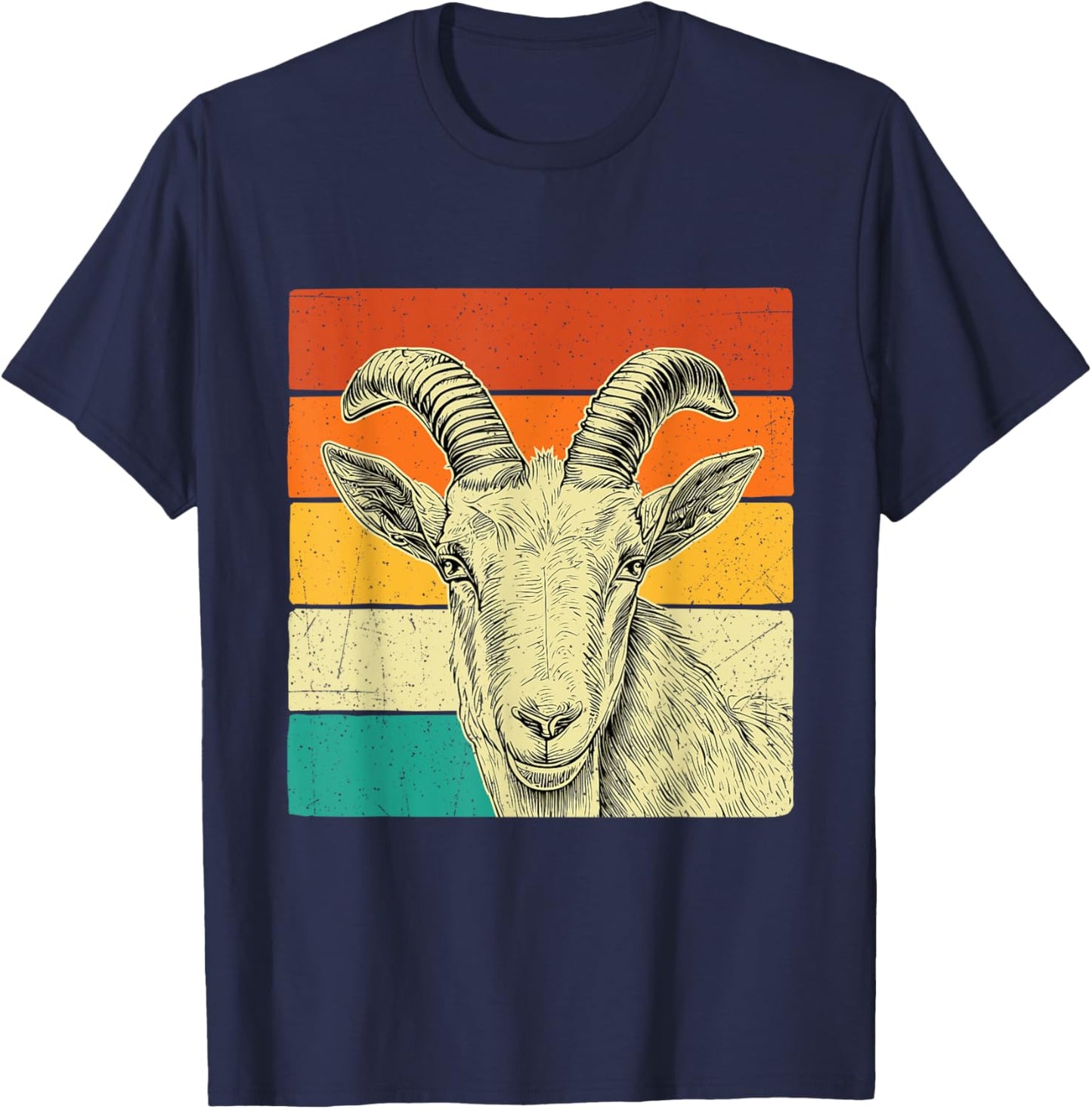Retro Vintage Goat - Goats Farm Animal Lover Farmer Rancher T-Shirt - T-Shirt | Navy