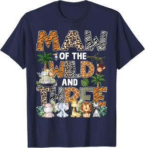 Maw Of The Wild Three Zoo 3Rd Birthday Safari Jungle T-Shirt - T-Shirt | Navy