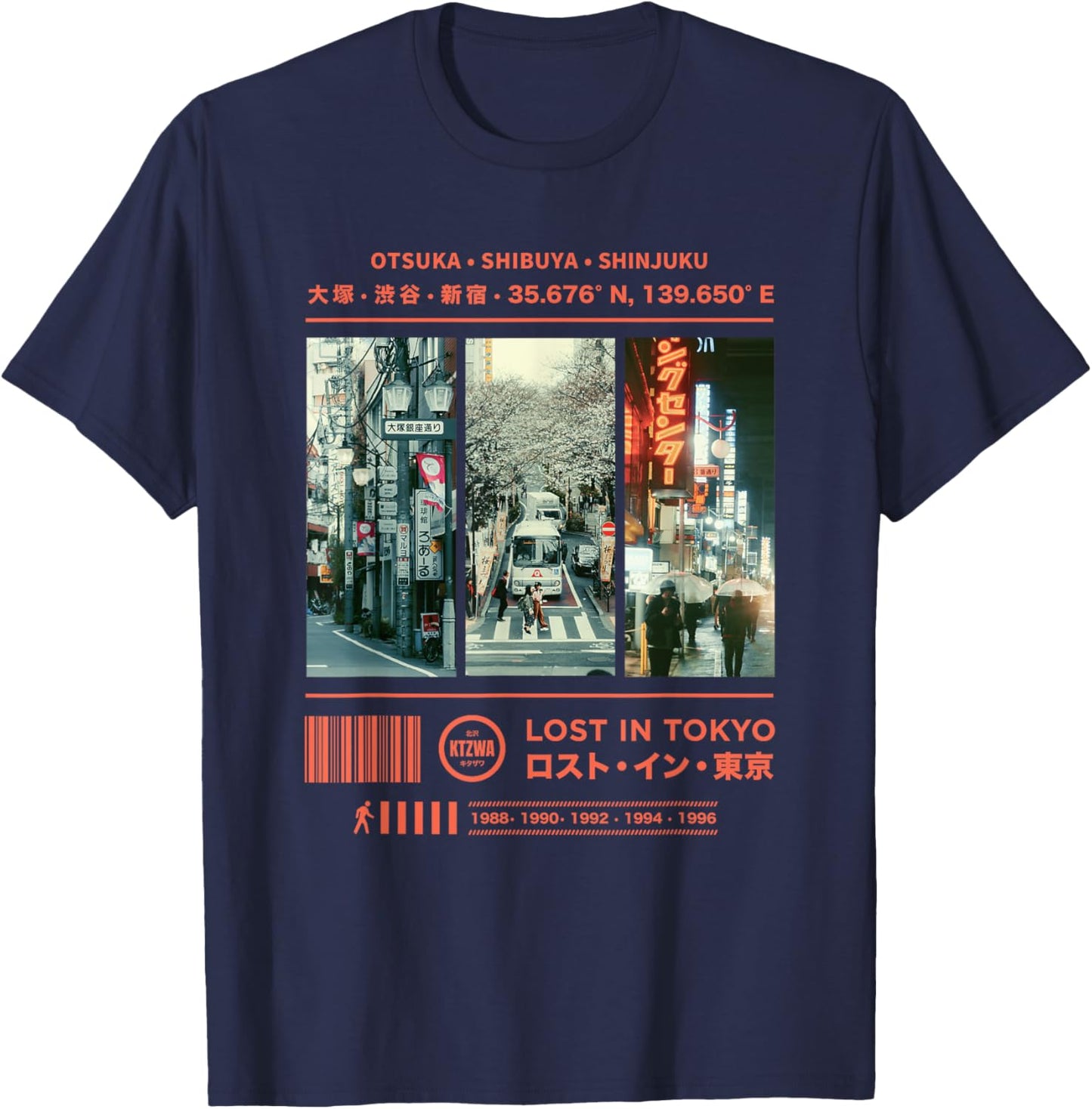 Japanese Tokyo Cyberpunk Art Streetwear Retro T-Shirt - T-Shirt | Navy
