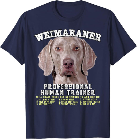Weimaraner Dog Professional Human Trainer T-Shirt - T-Shirt | Navy