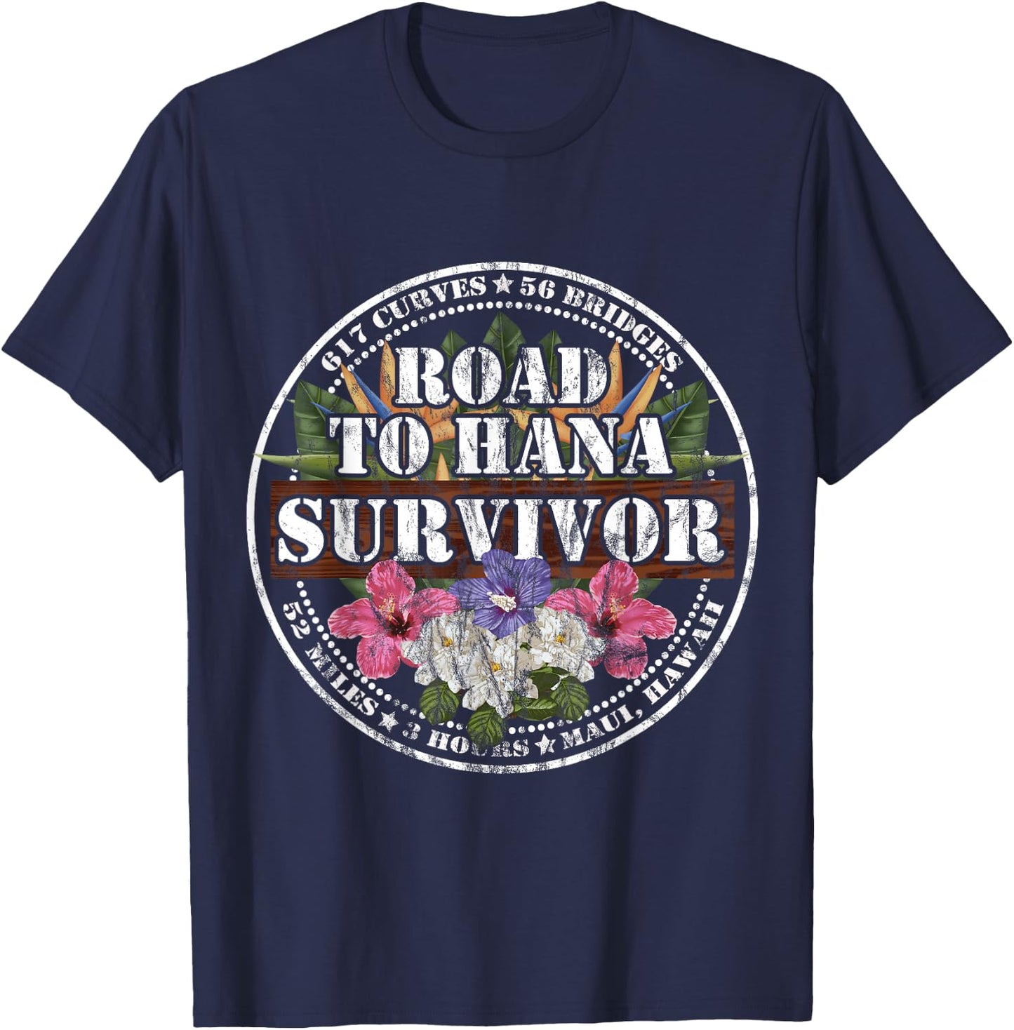 RJC Road to Hana Survivor Maui Hawaii Trip Adventure T-Shirt - T-Shirt | Navy
