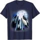 3 Orcas Howling At The Moon Funny Killer Whale Orca Lover T-Shirt - T-Shirt | Navy