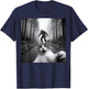 Funny Surprised Scared Cat Selfie With Sasquatch Bigfoot T-Shirt - T-Shirt | Navy
