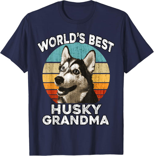 Husky Grandma Funny Worlds Best Huskie Grandma Vintage Retro