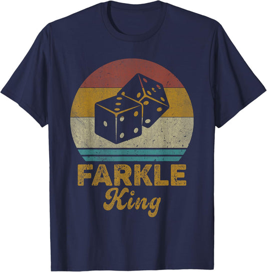 Farkle King Vintage Farkle Dice Game T-Shirt - T-Shirt | Navy