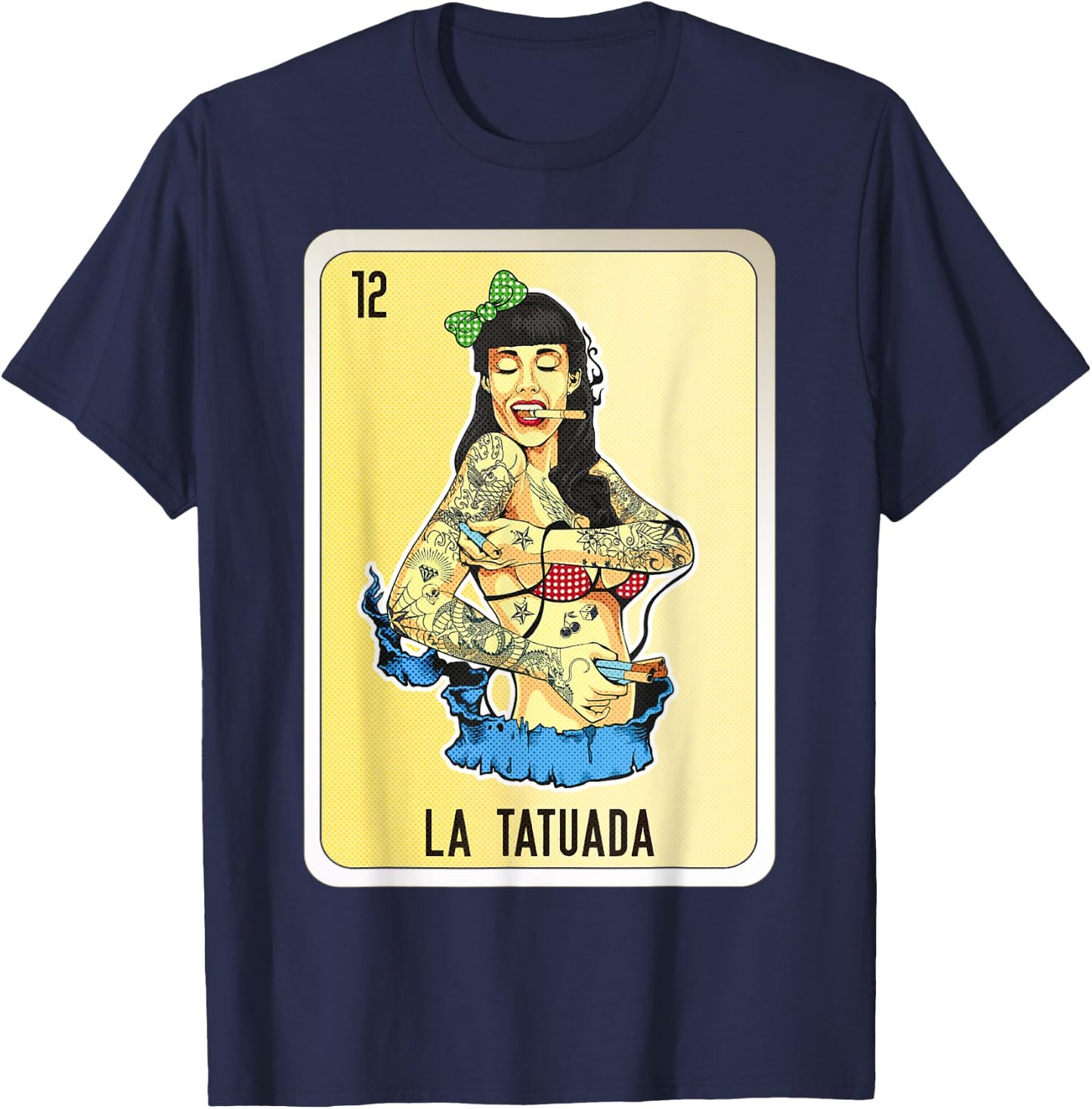 La Tatuada Mexican Slang Chicano Bingo Cards T-Shirt - T-Shirt | Navy
