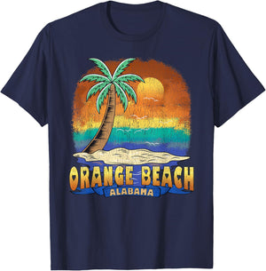 ORANGE BEACH ALABAMA | Vintage Distressed Souvenir T-Shirt - T-Shirt | Navy
