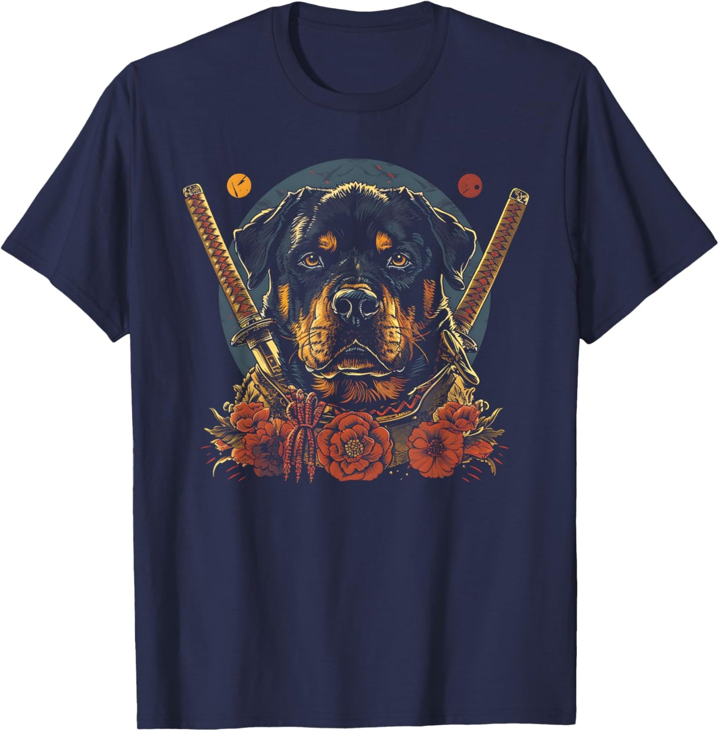 Rottweiler Dad Cute Japanese Anime Stuff Samurai Dog Ninja Women Kids T-Shirt - T-Shirt | Navy