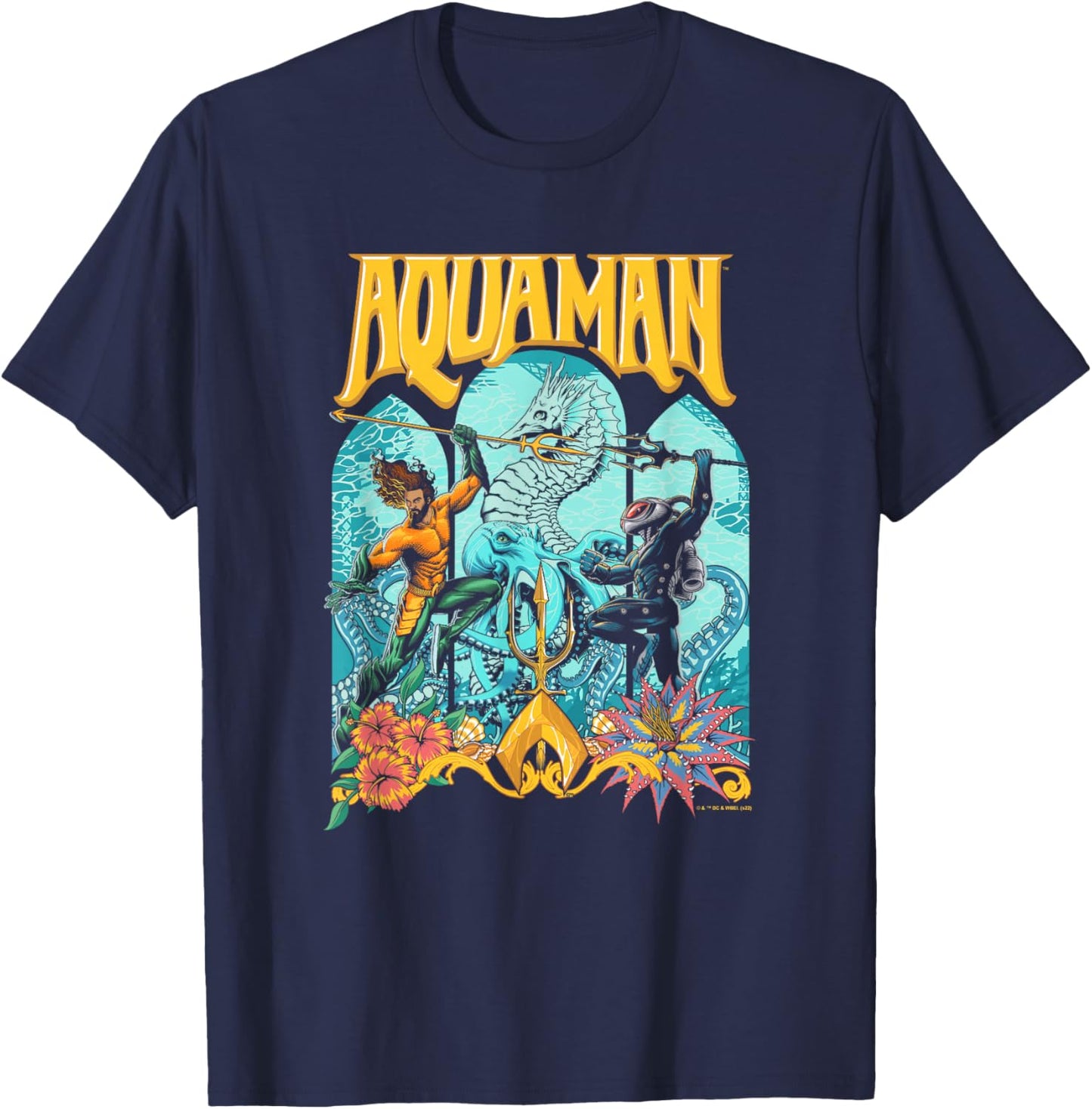 Aquaman And The Lost Kingdom Black Manta Epic Battle T-Shirt - T-Shirt | Navy