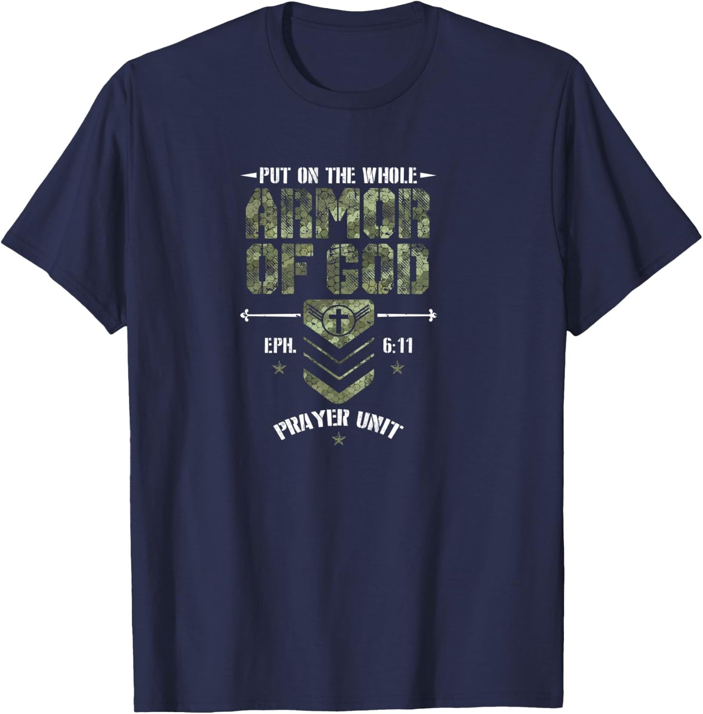 Camo Armor Of God Christians Religious Camouflage T-Shirt - T-Shirt | Navy