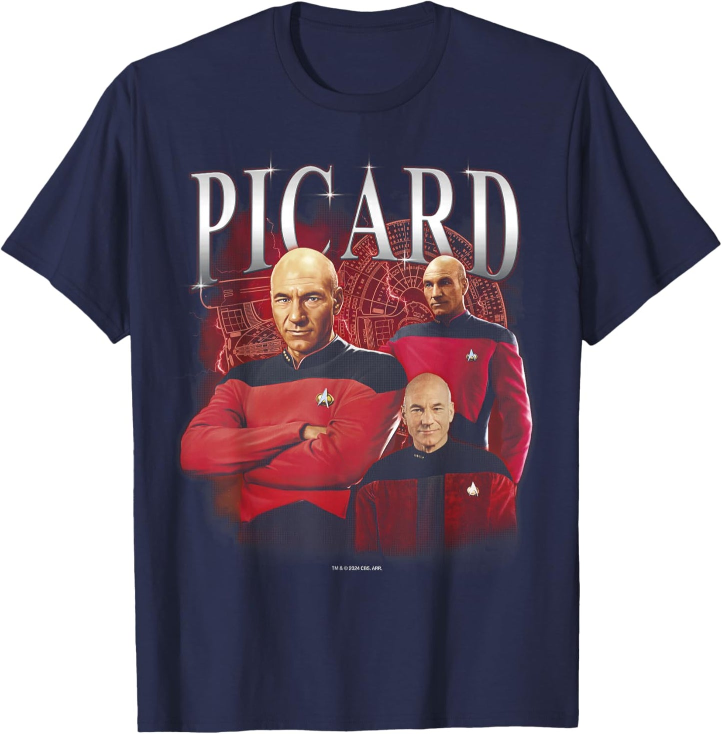 Star Trek: The Next Generation Captain Picard T-Shirt - T-Shirt | Navy