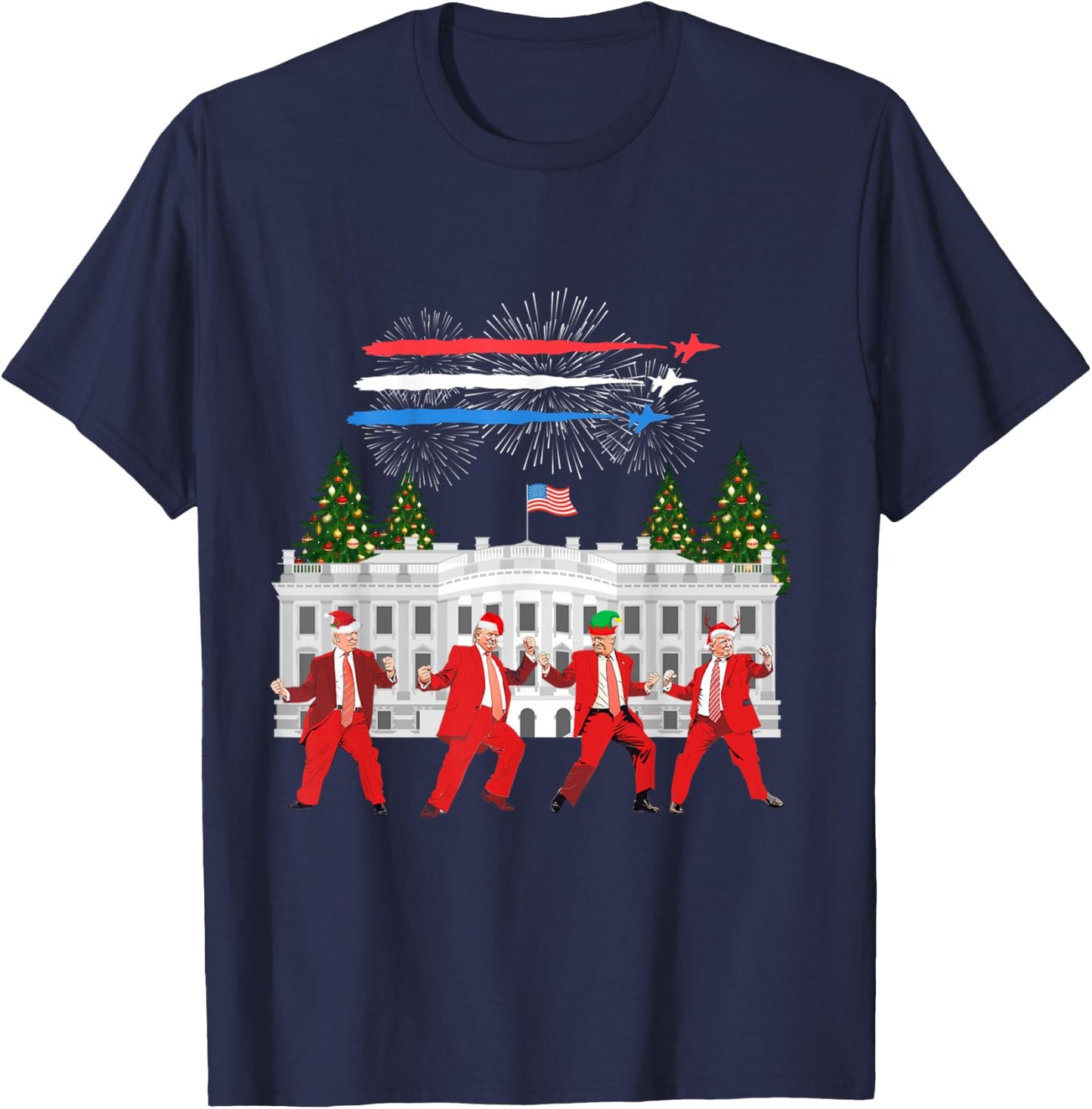 Trump Daddys Home White House Dance Make Xmas Great Again T-Shirt - T-Shirt | Navy