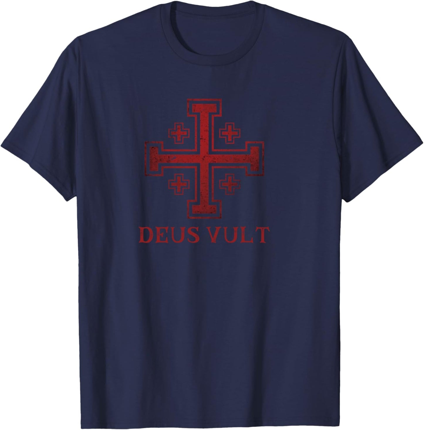 Catholic Knight Templar Crusader Cross T-Shirt - T-Shirt | Navy