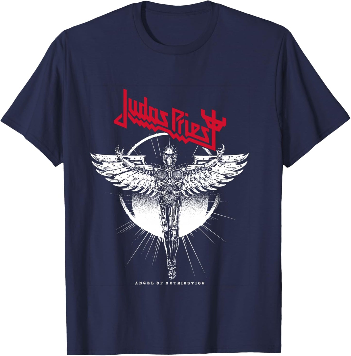 Judas Priest – Angel Rising Red Logo T-Shirt - T-Shirt | Navy
