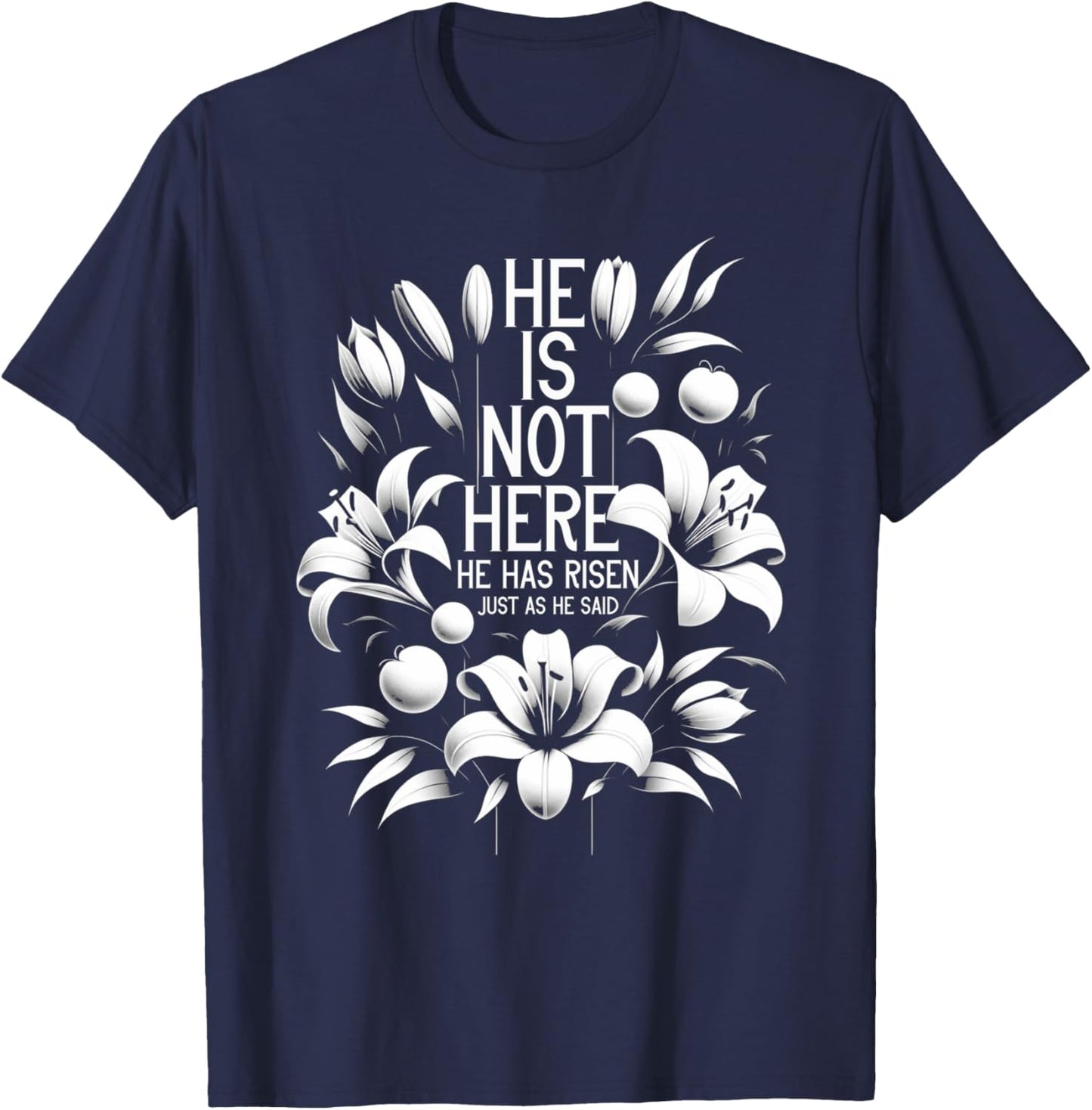 Easter Vintage He Is Not Here He Has Risen Just As He Said T-Shirt - T-Shirt | Navy