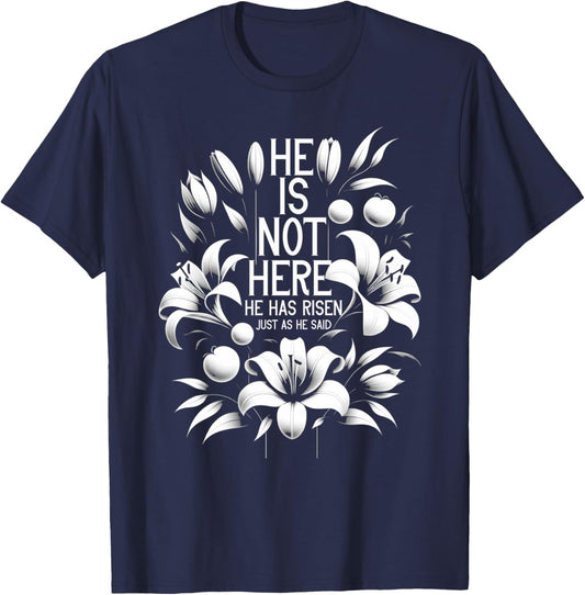 Easter Vintage He Is Not Here He Has Risen Just As He Said T-Shirt - T-Shirt | Navy