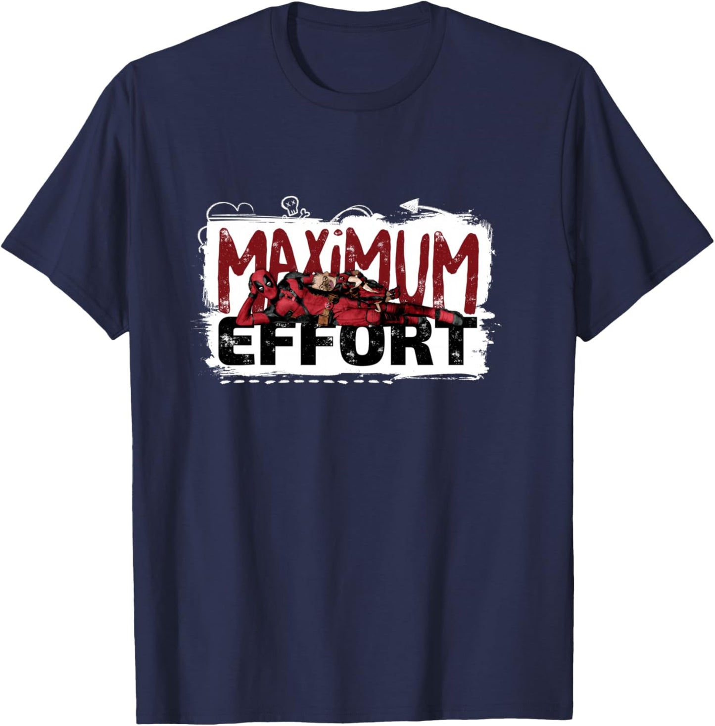 Marvel Studios Deadpool & Wolverine Dogpool Maximum Effort T-Shirt - T-Shirt | Navy