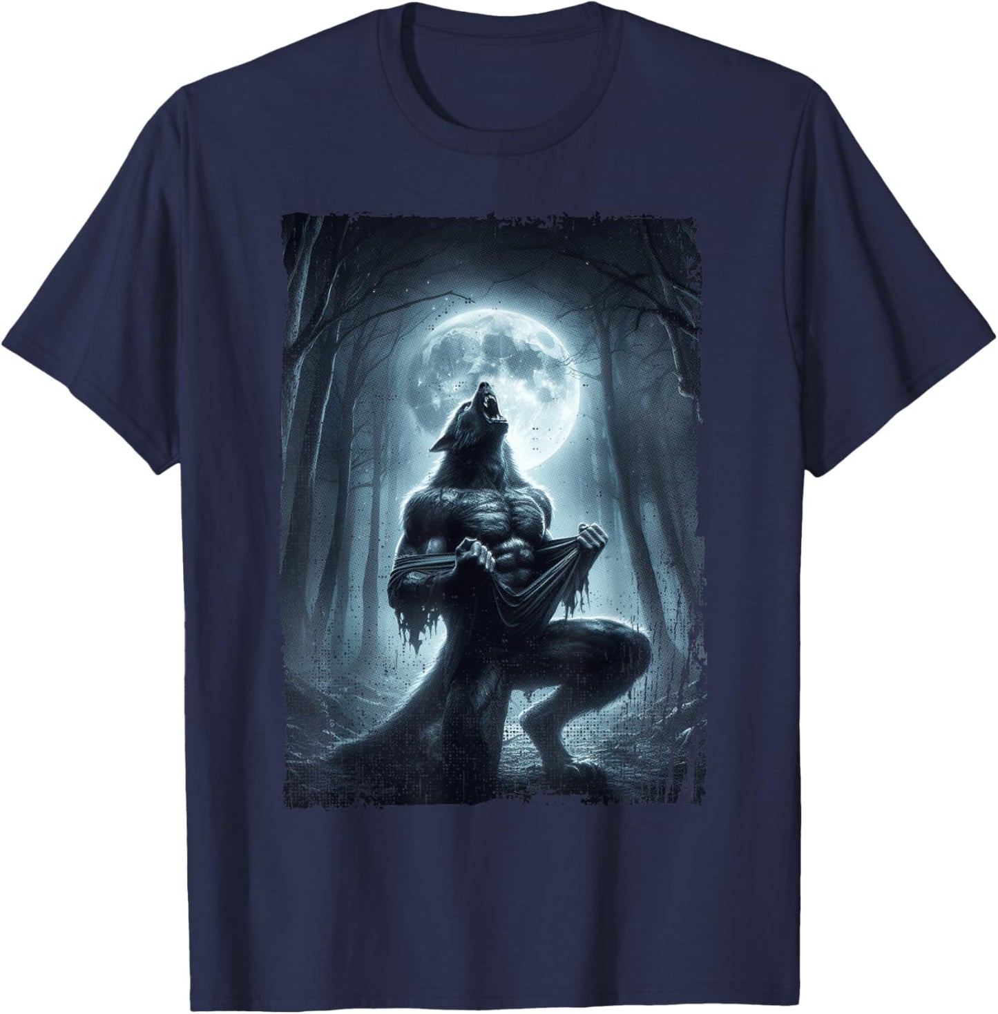 Werewolf Ripping Meme Wolf Howling Wolves Lover T-Shirt - T-Shirt | Navy