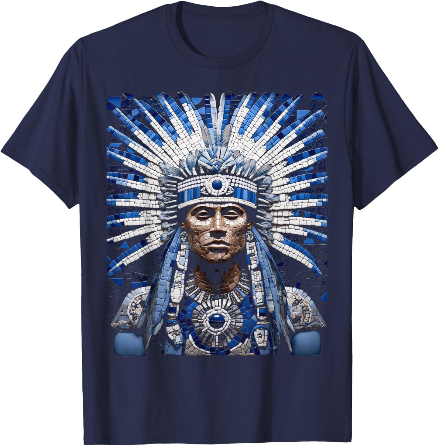Native American Indian Design Warrior Native American T-Shirt - T-Shirt | Navy