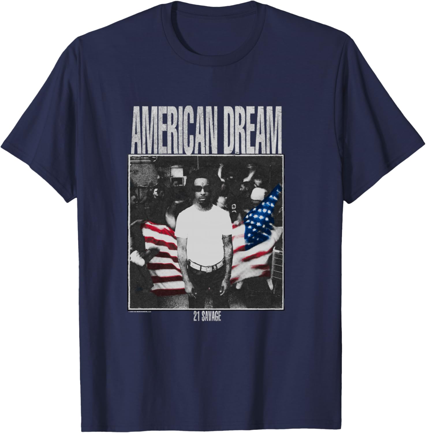 21 Savage American Dream Trap Streetwear Urban T-Shirt - T-Shirt | Navy