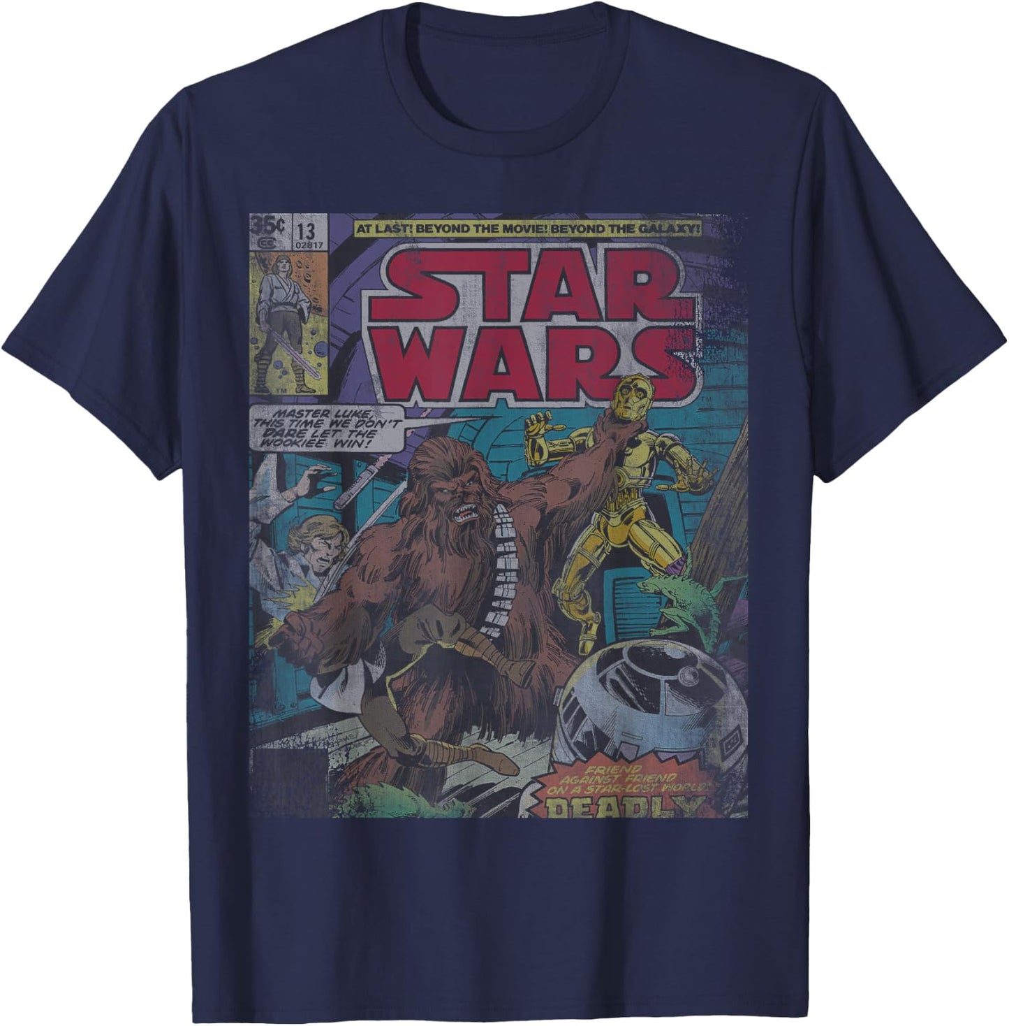 Star Wars Chewbacca Wookiee Win Retro Comic Cover T-Shirt - T-Shirt | Navy