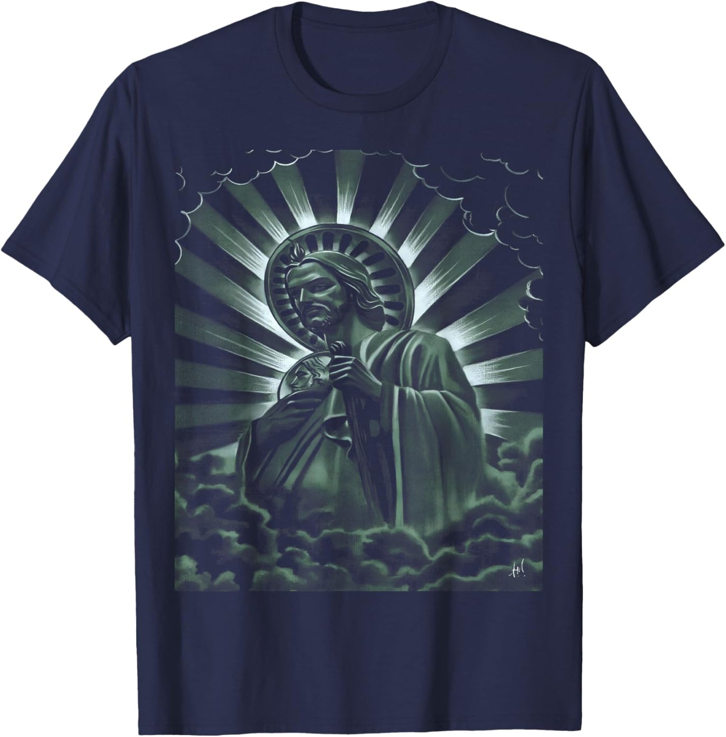 Glorioso apóstol San Judas Tadeo Milagroso Mexicans Catholic T-Shirt - T-Shirt | Navy