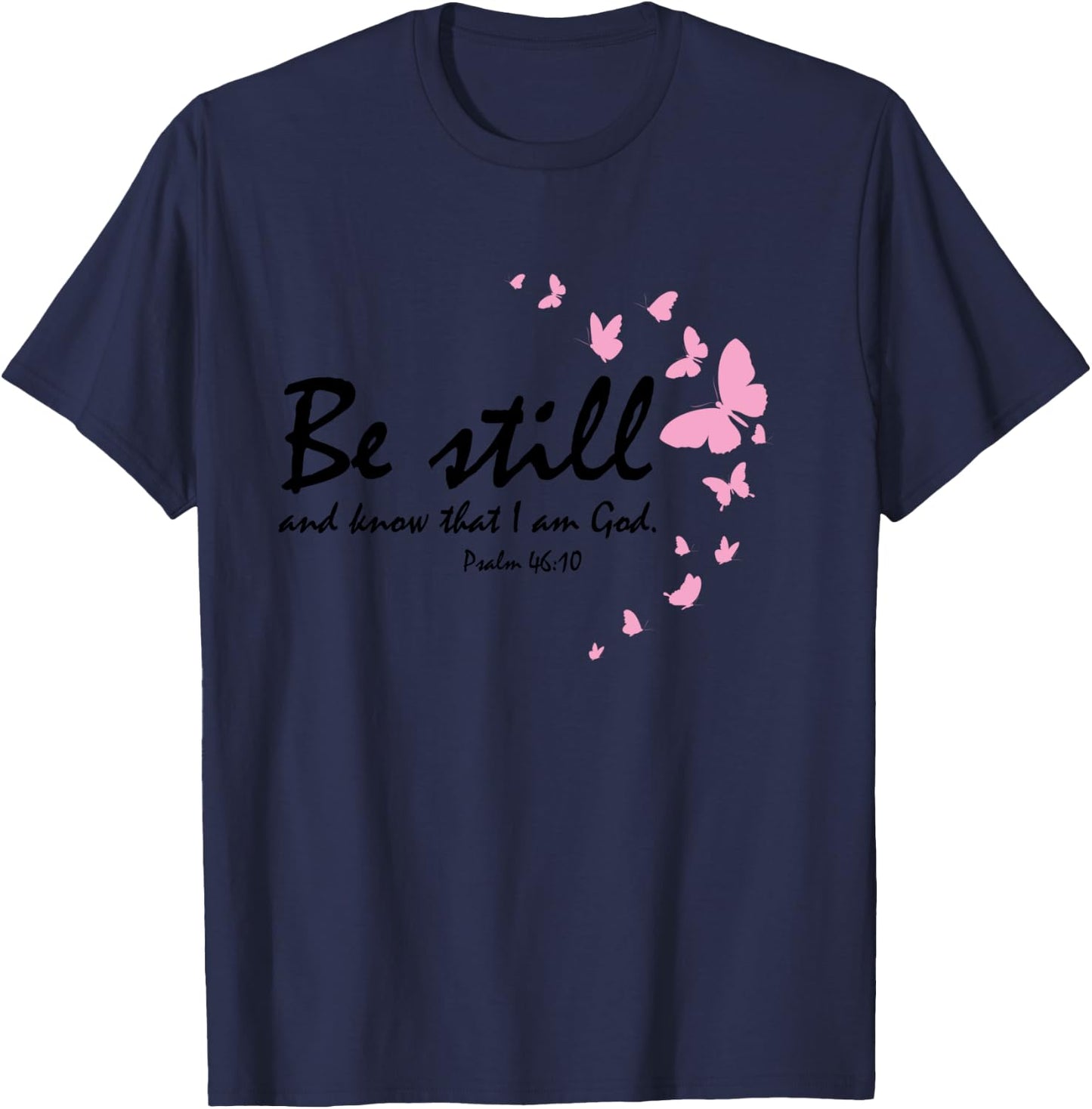 Christian Religious Butterflies Bible Verses Sayings Women T-Shirt - T-Shirt | Navy