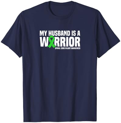 My Husband is a Warrior Spinal Cord Injury Awareness T-Shirt - T-Shirt | Navy