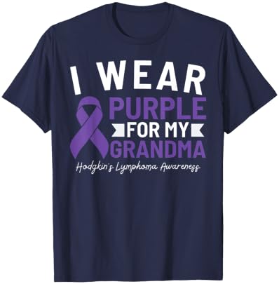 I Wear Purple For My Grandma Hodgkin's Lymphoma Awareness T-Shirt - T-Shirt | Navy