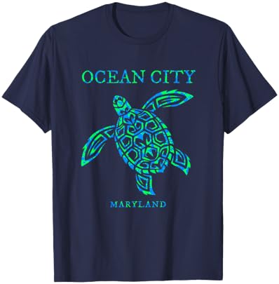 Ocean City Maryland Sea Turtle Souvenir T-Shirt - T-Shirt | Navy