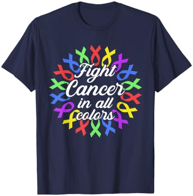 Cancer Sucks in Every Color Fighter Fight Support the Cance T-Shirt - T-Shirt | Navy