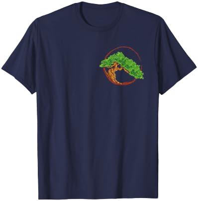 Funny Plant Lover & Gifts Bonsai Tree Logo Miniature Plants Trees Japanese Gardening T-Shirt - T-Shirt | Navy