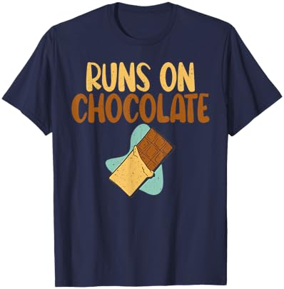 Runs on Chocolate Lover T-Shirt - T-Shirt | Navy