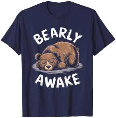 Bear Pajama Bearly Awake Sleep T-Shirt - T-Shirt | Navy