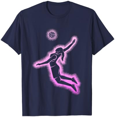 Volleyball Mädchen Damen Schwarz S V-Ausschnitt Kurzarm Klassisch Pull-On 1 Count T-Shirt - T-Shirt | Navy