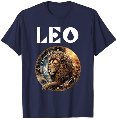 Cool Leo Zodiac Horoscope Astrology , Small, Black T-Shirt - T-Shirt | Navy