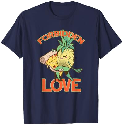 Funny Pineapple Pizza Forbidden Love Graphic Design T-Shirt - T-Shirt | Navy