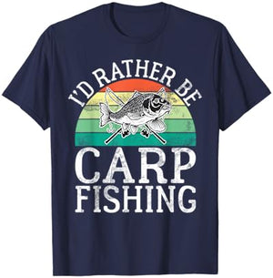 I’d Rather Be Carp Fishing T-Shirt - T-Shirt | Navy