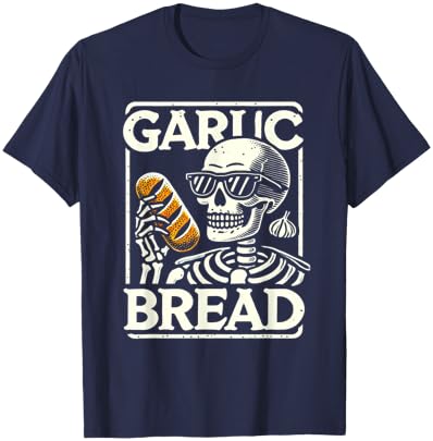 Garlic Bread Skeleton Funny T-Shirt - T-Shirt | Navy