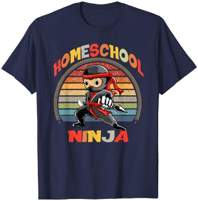 XMP Homeschool Apparel Little Homeschool Ninja - Men's Black Cotton Polyester Short Sleeve - Small T-Shirt - T-Shirt | Navy