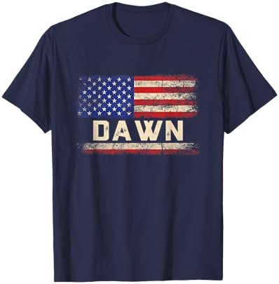 Dawn First Name Shirt Dawn Name American Flag Women Kids Men T-Shirt - T-Shirt | Navy