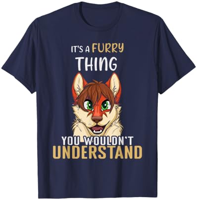 Furry Thing Understand Furry Tail Ear Furry Person Cosplay T-Shirt - T-Shirt | Navy