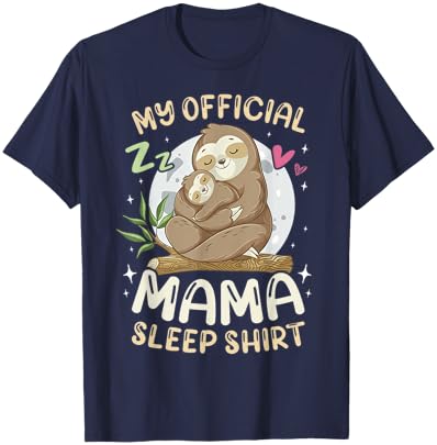 Best Mum, Sweet Sloth Family, Mother's Day T-Shirt - T-Shirt | Navy