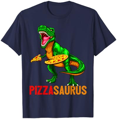 Dinosaur T Rex Pizza Shirt Pizzasaurus Party Gift Men Boys T-Shirt - T-Shirt | Navy