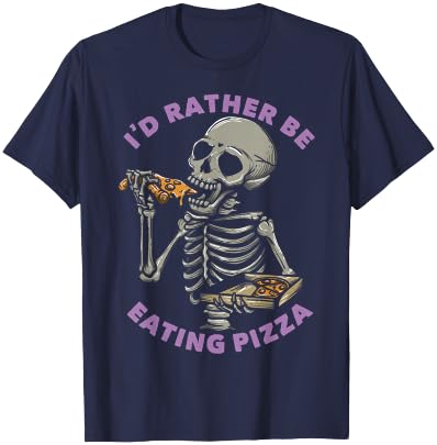 I'd Rather Be Eating Pizza T-Shirt - T-Shirt | Navy