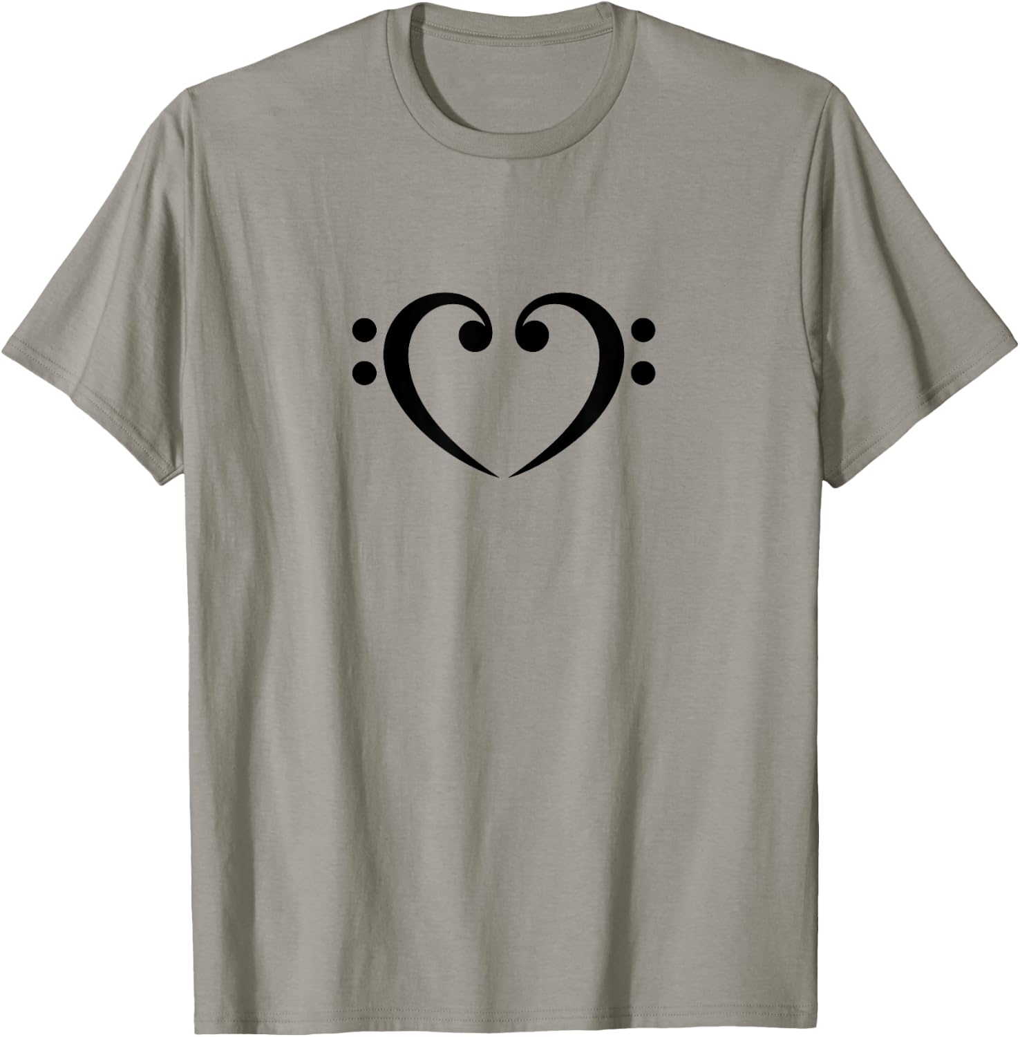 Bass, Clef, Heart, I LOVE, Music, Bassist, Musician, Band T-Shirt - T-Shirt | Sand