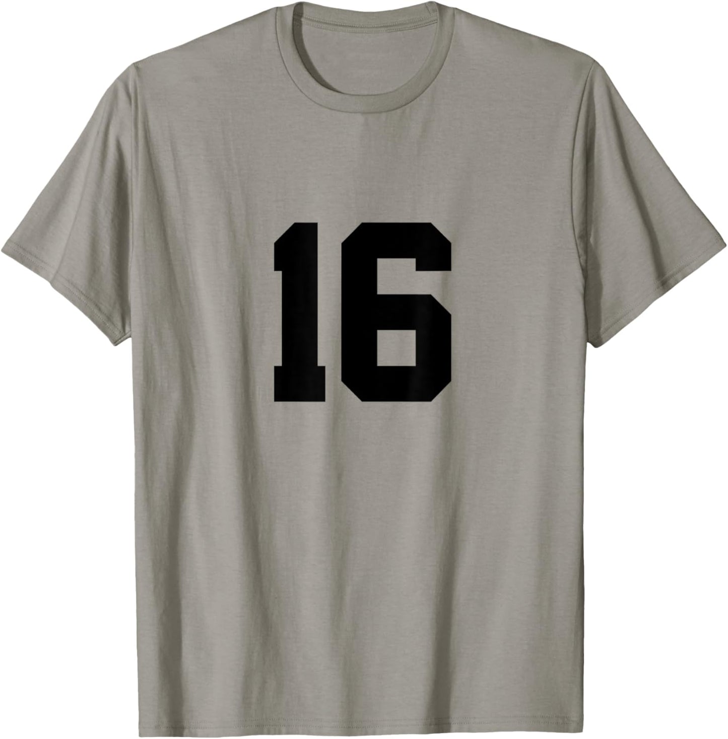 Number 16 (on Front / Back) Sports Team Jersey Number T-Shirt - T-Shirt | Sand