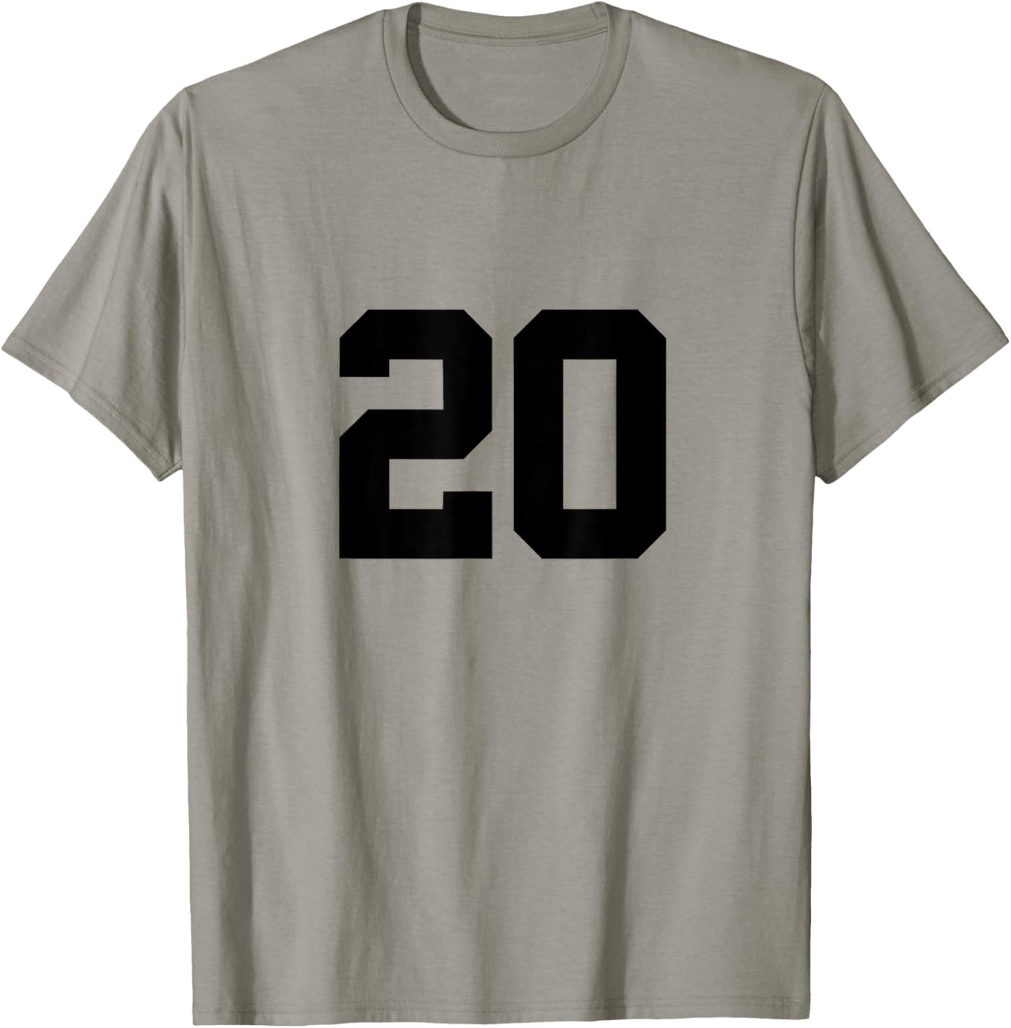 Number 20 (on Front & Back) Sports Team Jersey Number T-Shirt - T-Shirt | Sand