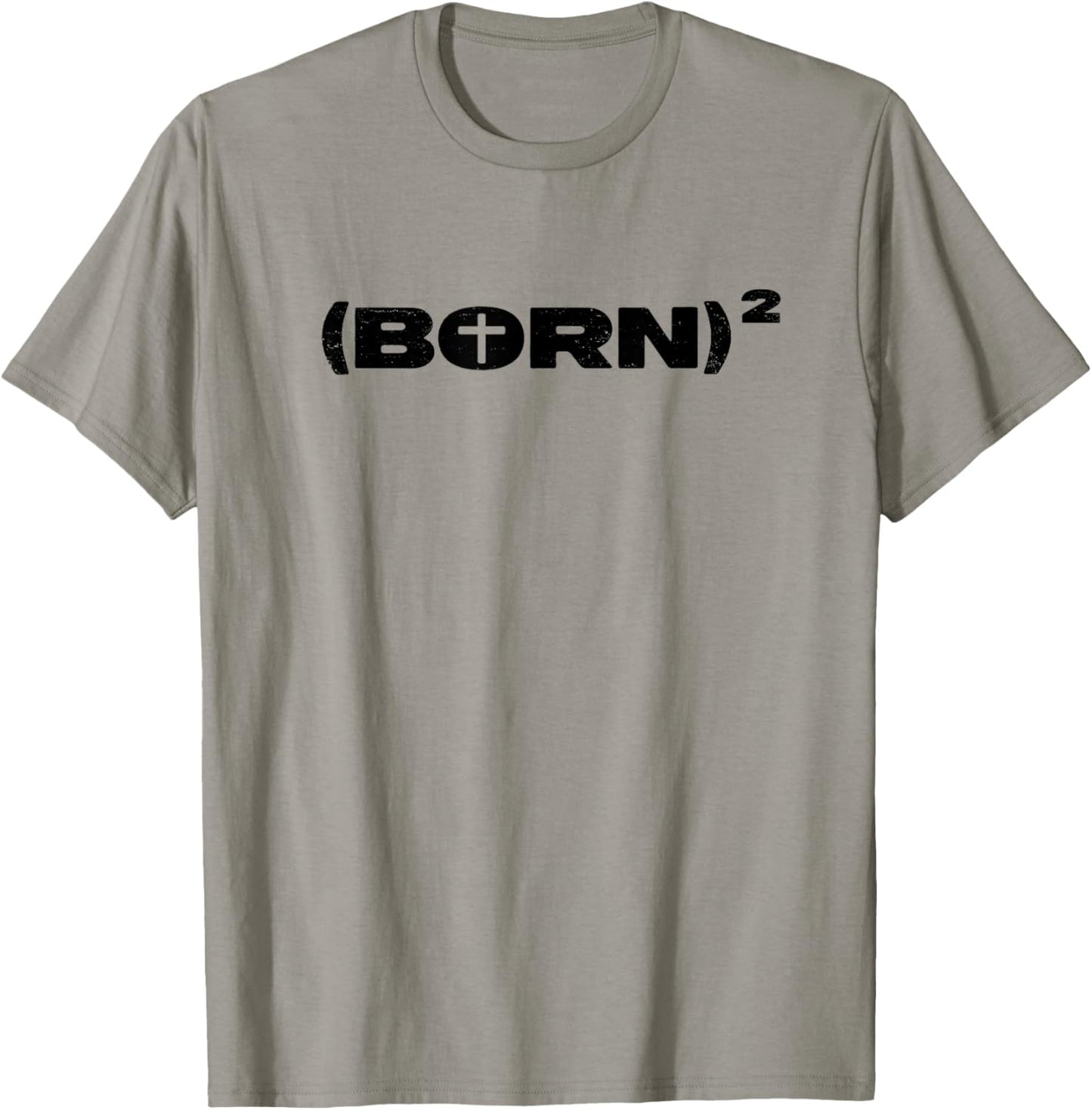 Christian Shirt - Born Again Squared Math Pun Jesus Cross T-Shirt - T-Shirt | Sand