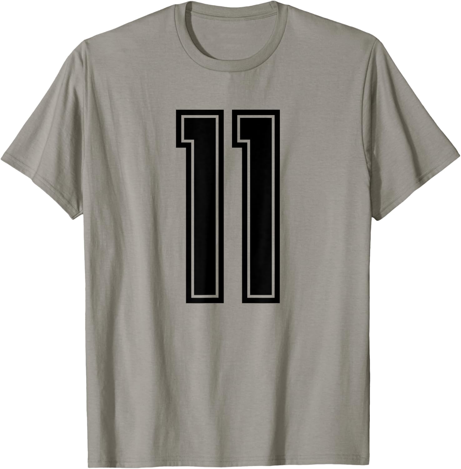 Number #11 Black Sport Varsity Number 11 T-Shirt - T-Shirt | Sand